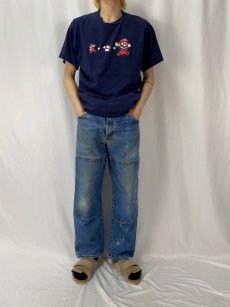 画像2: 2000's Nintendo スーパーマリオ キャラクタープリントTシャツ NAVY L (2)