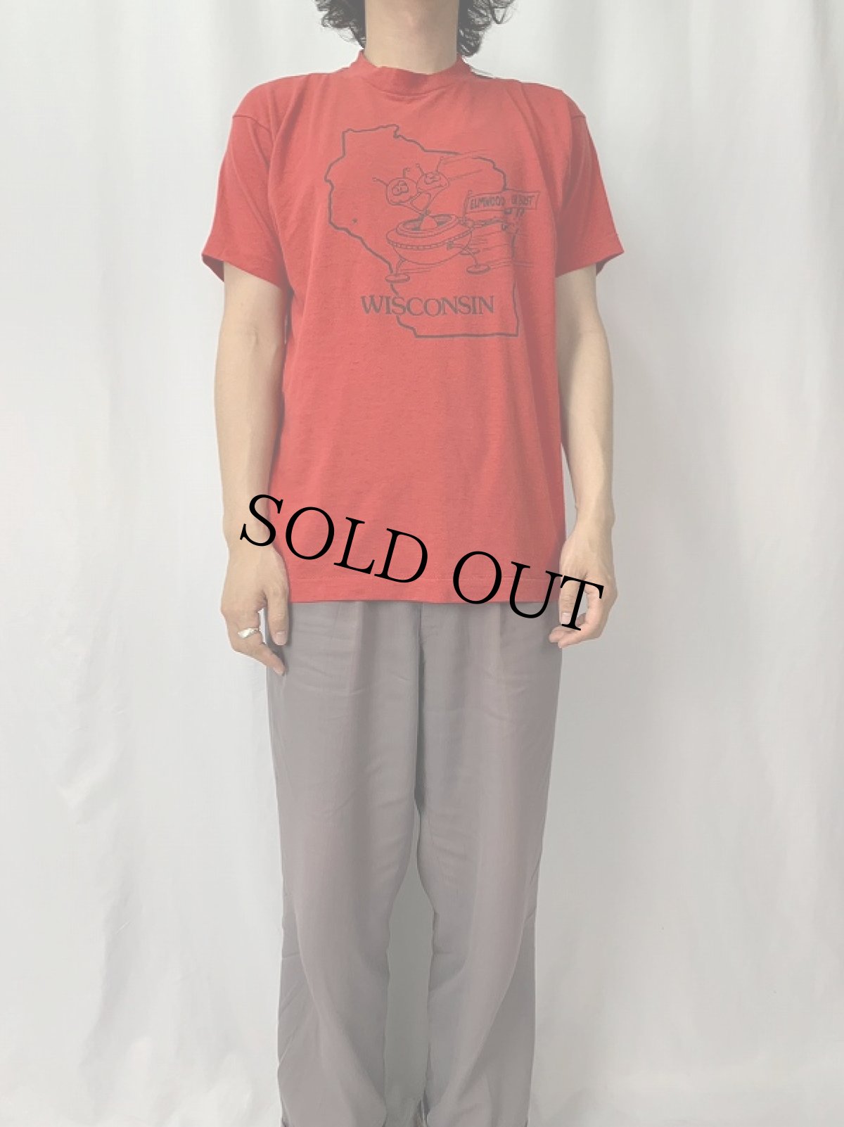 画像2: 80's "WISCONSIN" イラストプリントTシャツ (2)