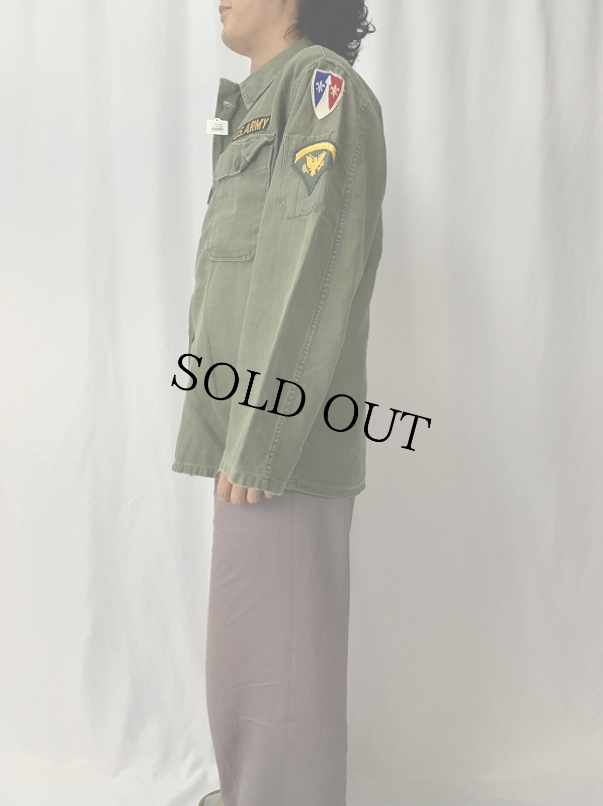 画像3: 50's U.S.ARMY パッチ付き ユーティリティシャツ 1st 初期 (3)