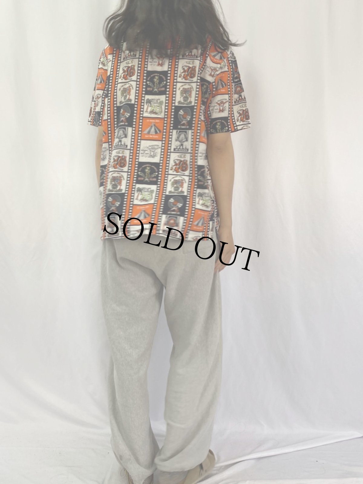 画像4: REUNION 総柄 オープンカラーシャツ M (4)