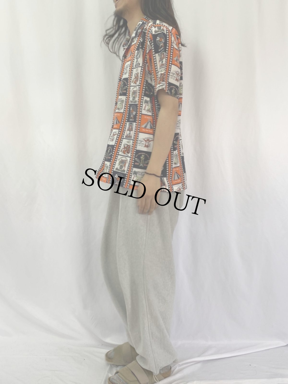 画像3: REUNION 総柄 オープンカラーシャツ M (3)