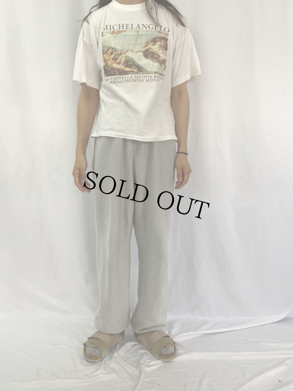 画像2: 90's〜 Michelangelo アダムの創造 アートプリントTシャツ (2)