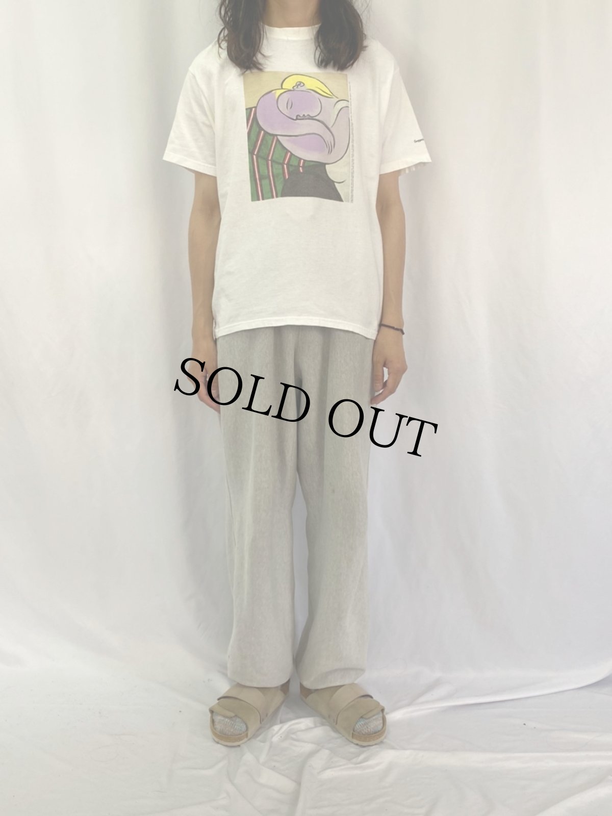 画像2: 2000's Pablo Picasso USA製 "Woman with yellow hair" 美術館 アートプリントTシャツ M (2)