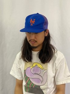 画像5: 80's MLB "NEW YORK METS" ロゴ刺繍 スナップバックメッシュキャップ (5)