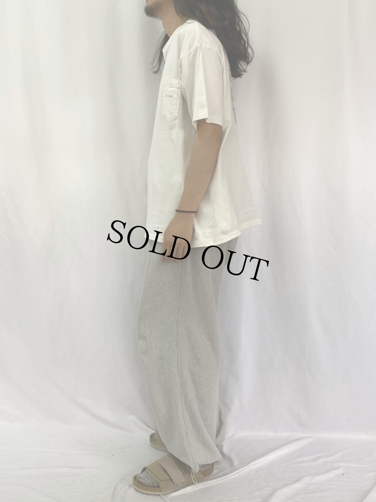 画像4: 90's BANANA REPUBLIC USA製 アニマルプリント ポケットTシャツ L (4)