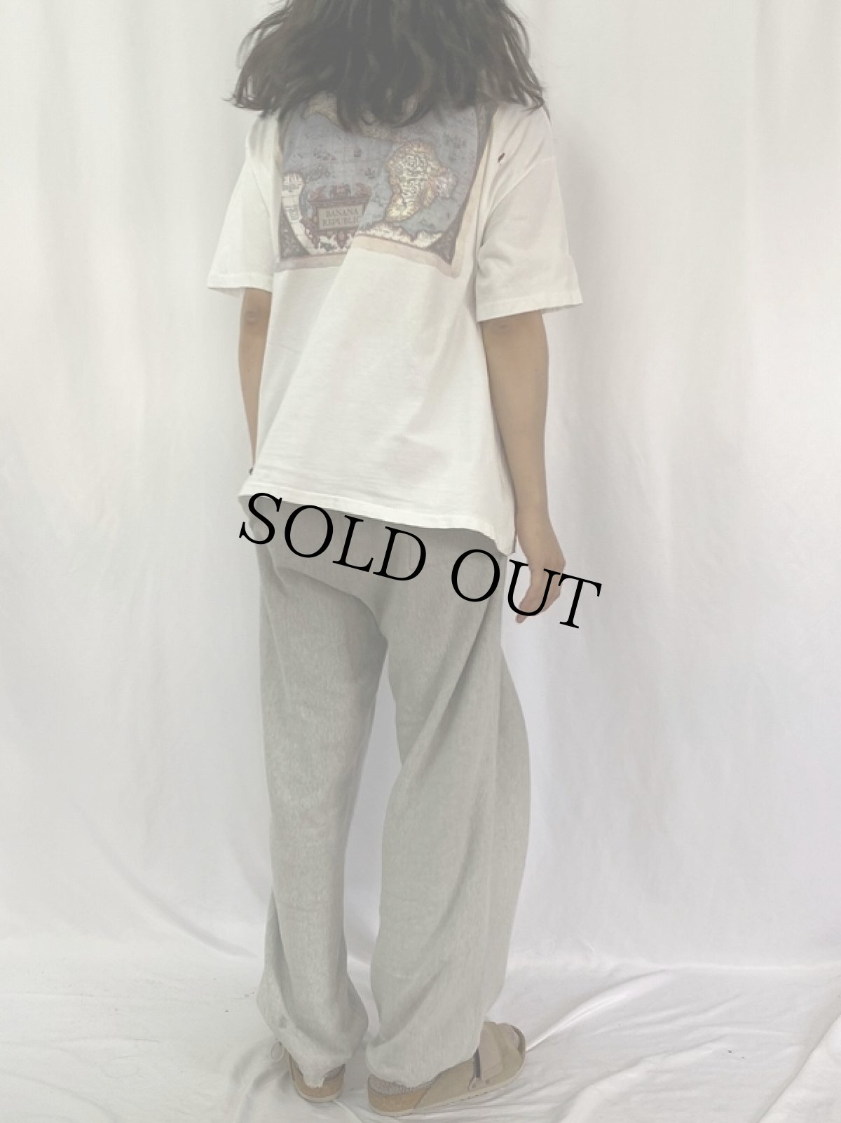 画像5: 90's BANANA REPUBLIC USA製 地図プリント ポケットTシャツ L (5)