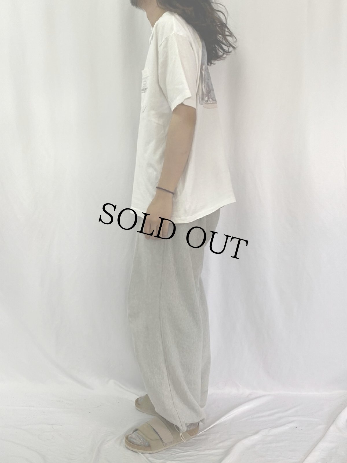 画像4: 90's BANANA REPUBLIC USA製 地図プリント ポケットTシャツ L (4)