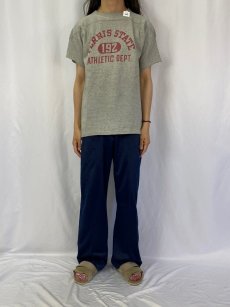 画像2: 50's〜 "FERRIS STATE ATHLETIC DEPT." カットオフ 染み込みプリント フットボールTシャツ (2)