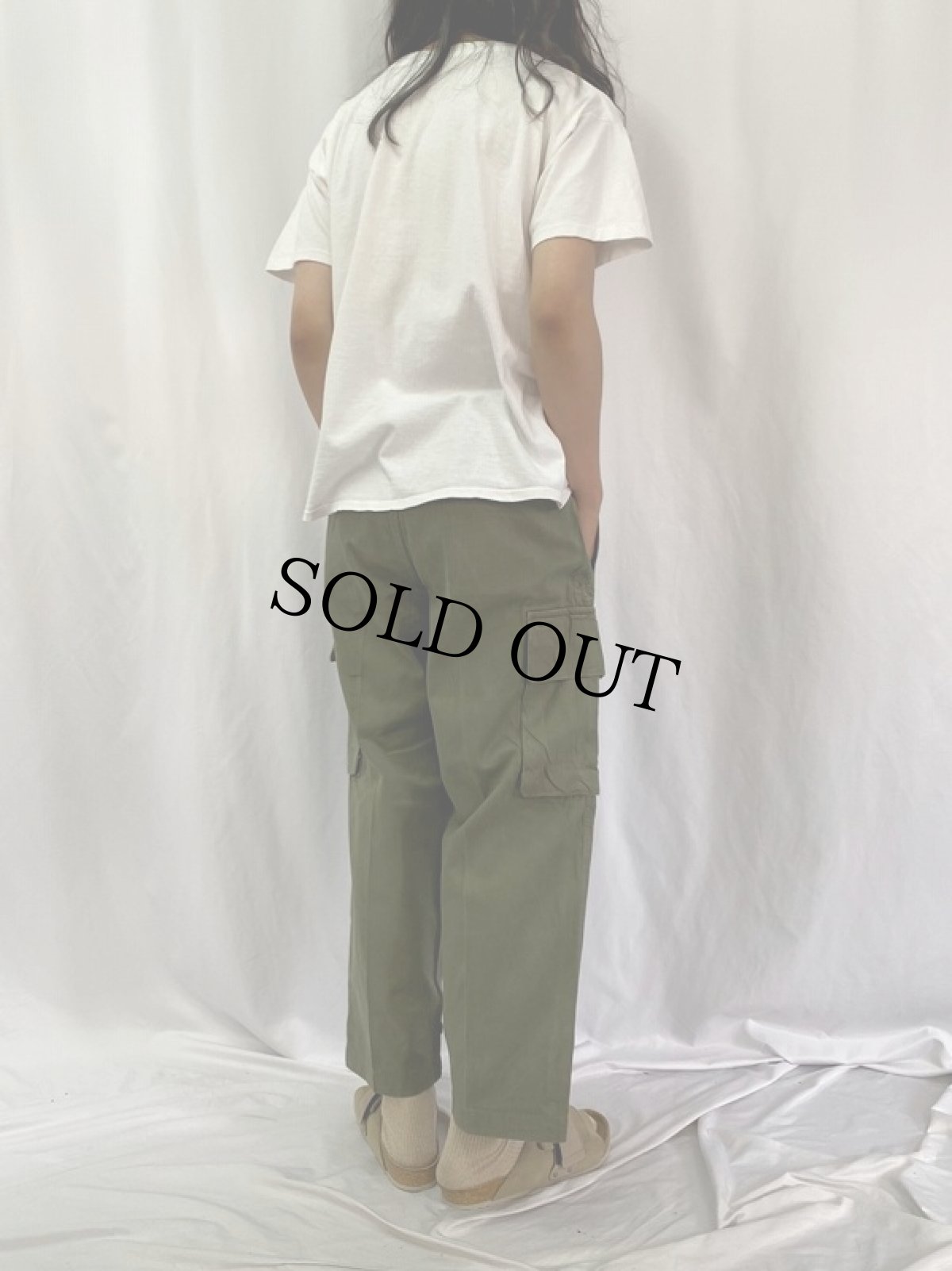 画像4: 60's FRENCH ARMY M-47後期 ヘリンボーンツイル カーゴパンツ W35 (4)