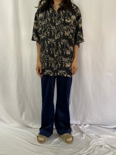 画像2: SUMMA 総柄 シルクシャツ XL (2)