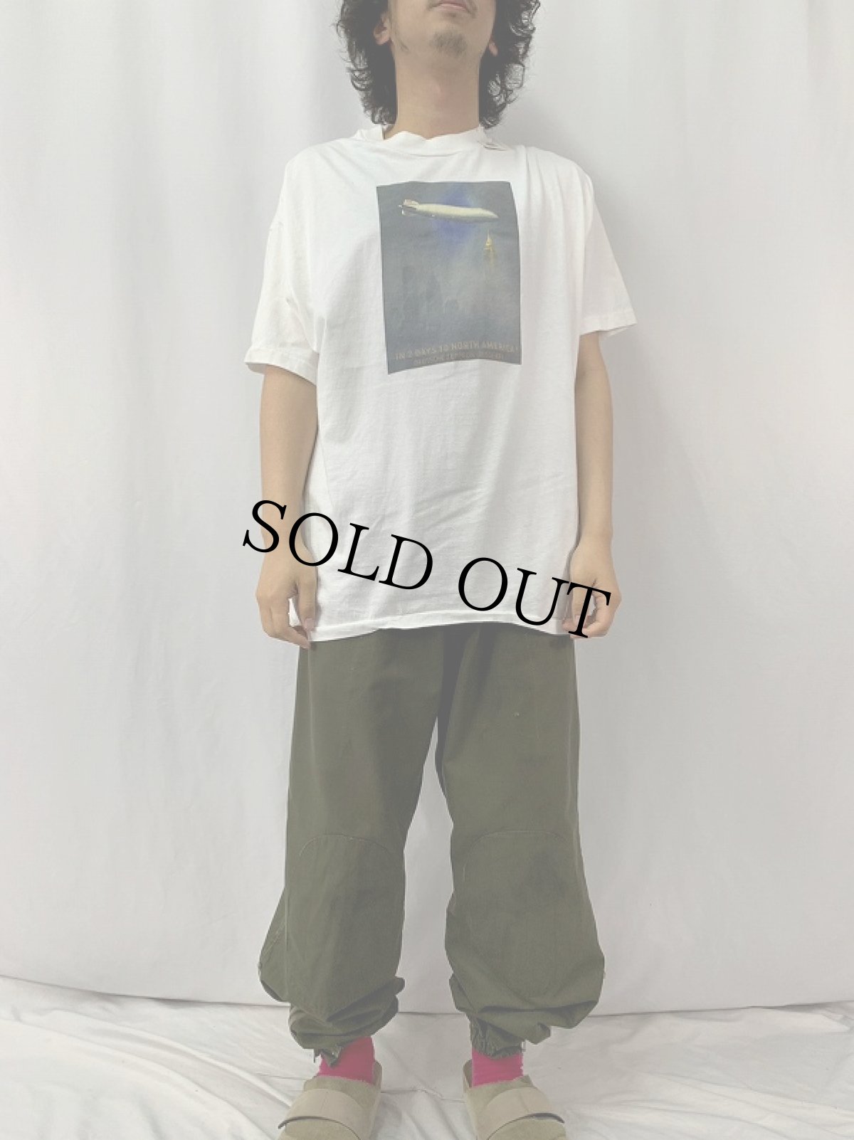 画像2: 90's Zeppelin USA製 "Hindenburg" 飛行船プリントTシャツ XL (2)