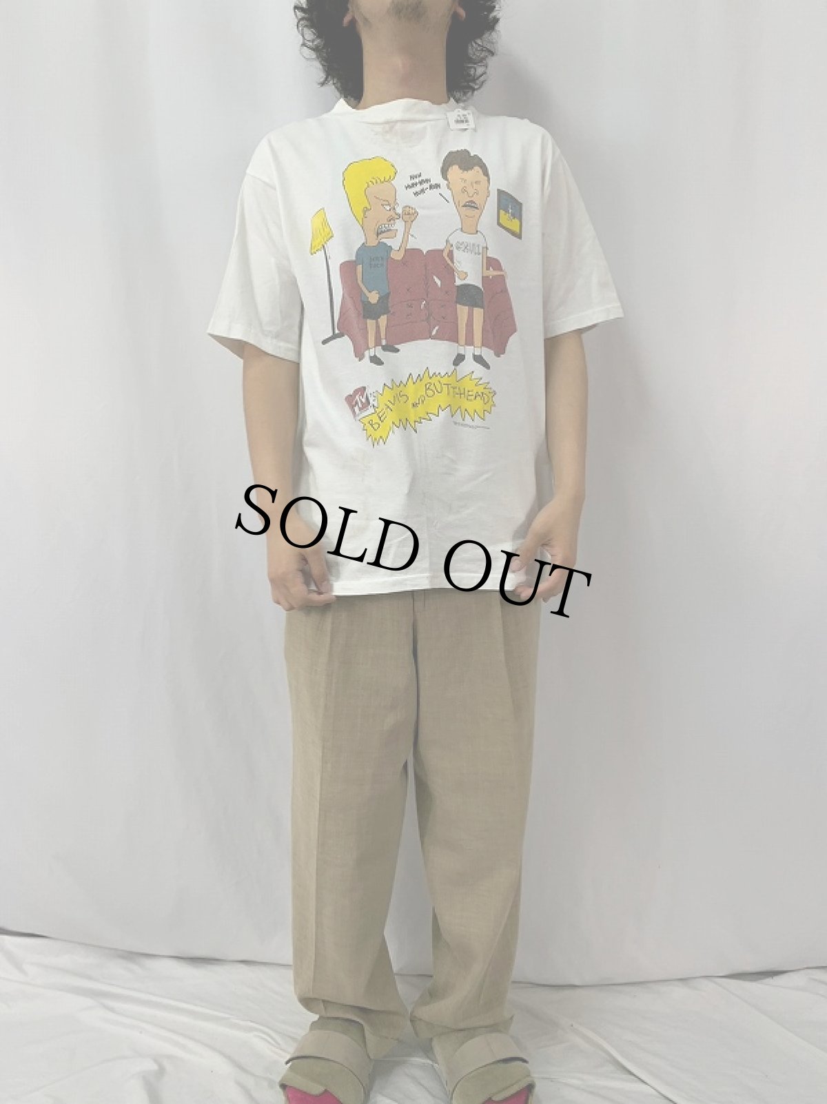 画像2: 90's BEAVIS AND BUTT-HEAD キャラクタープリントTシャツ (2)