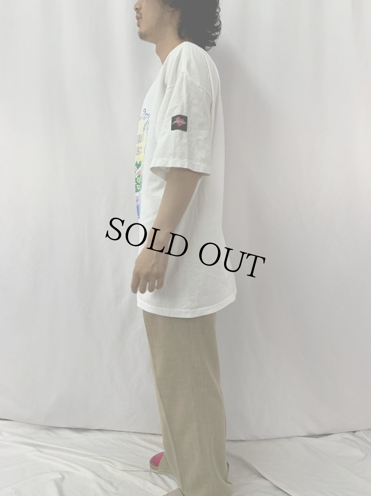 画像3: 90's PINK PANTHER CANADA製 "AUJOURD HUI CA FLOTTE" キャラクタープリントTシャツ (3)