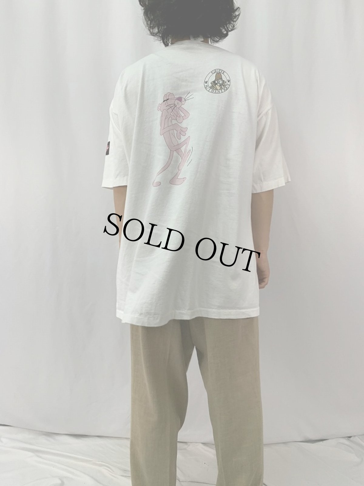 画像4: 90's PINK PANTHER CANADA製 "AUJOURD HUI CA FLOTTE" キャラクタープリントTシャツ (4)