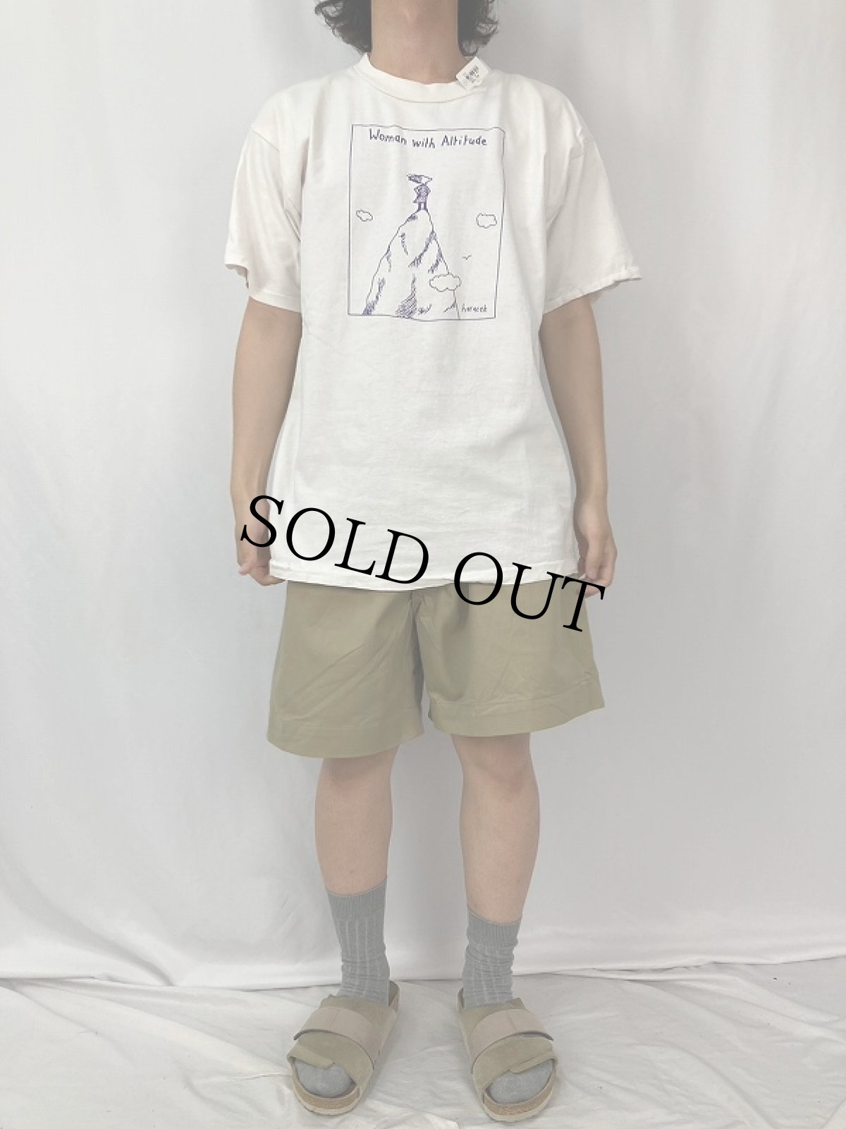 画像2: 90's Judy Horacek USA製 "Woman with Altitude" イラストプリントTシャツ L (2)