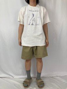 画像2: 90's Judy Horacek USA製 "Woman with Altitude" イラストプリントTシャツ L (2)