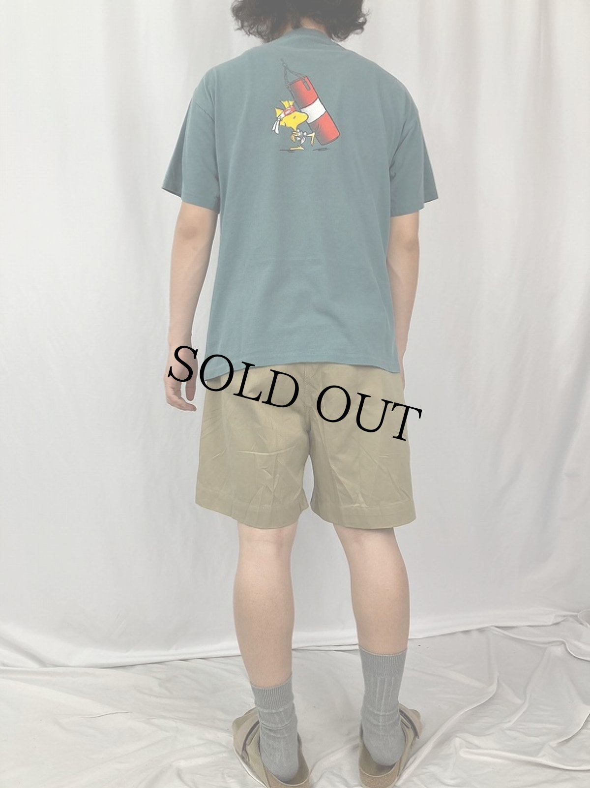 画像4: 90's PEANUTS WOODSTOCK USA製 "空手" キャラクターTシャツ M (4)