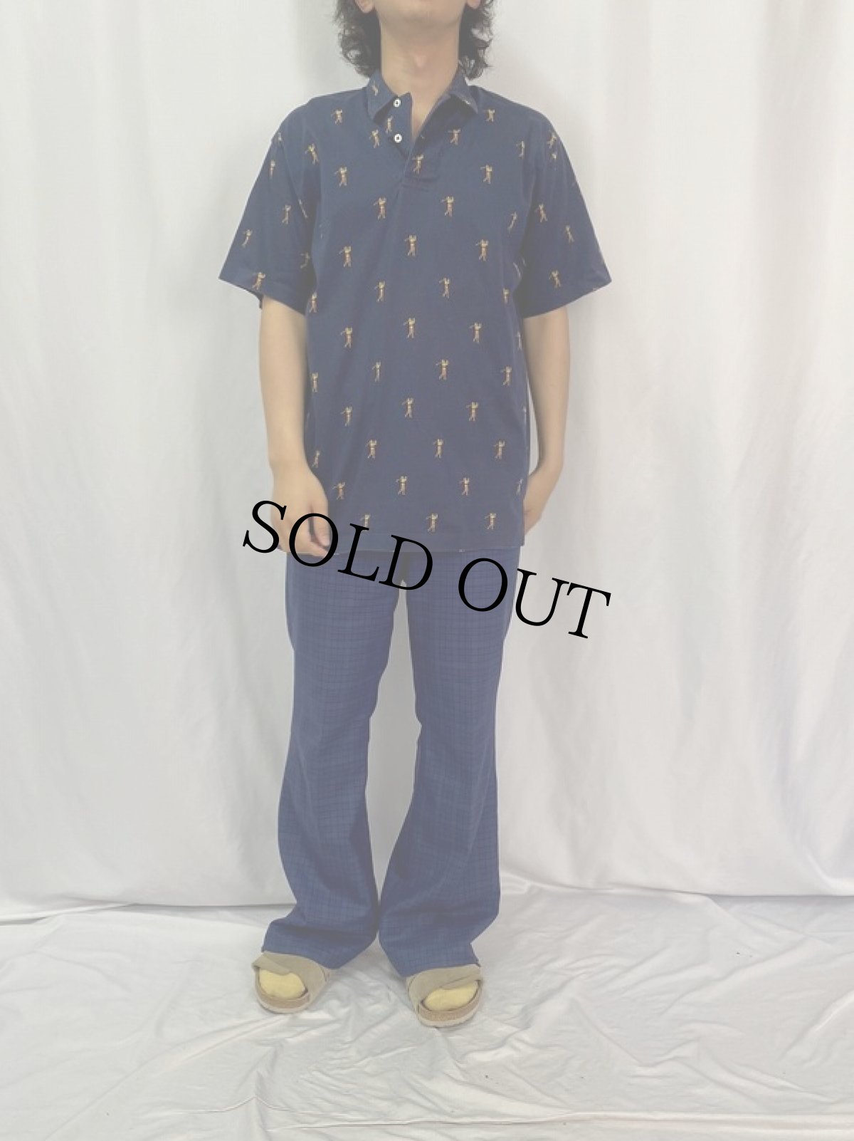 画像2: POLO Ralph Lauren "EXCLUSIVE OF TRIM" ゴルフ柄 コットンシャツ M (2)