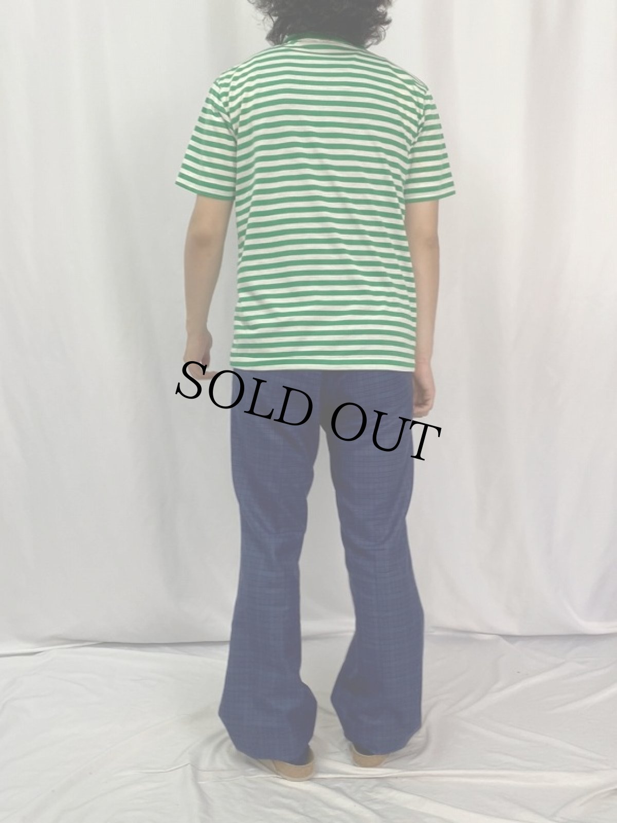 画像4: 70's CHEMISE LACOSTE FRANCE製 ロゴ刺繍 ボーダー柄 ポロシャツ M (4)