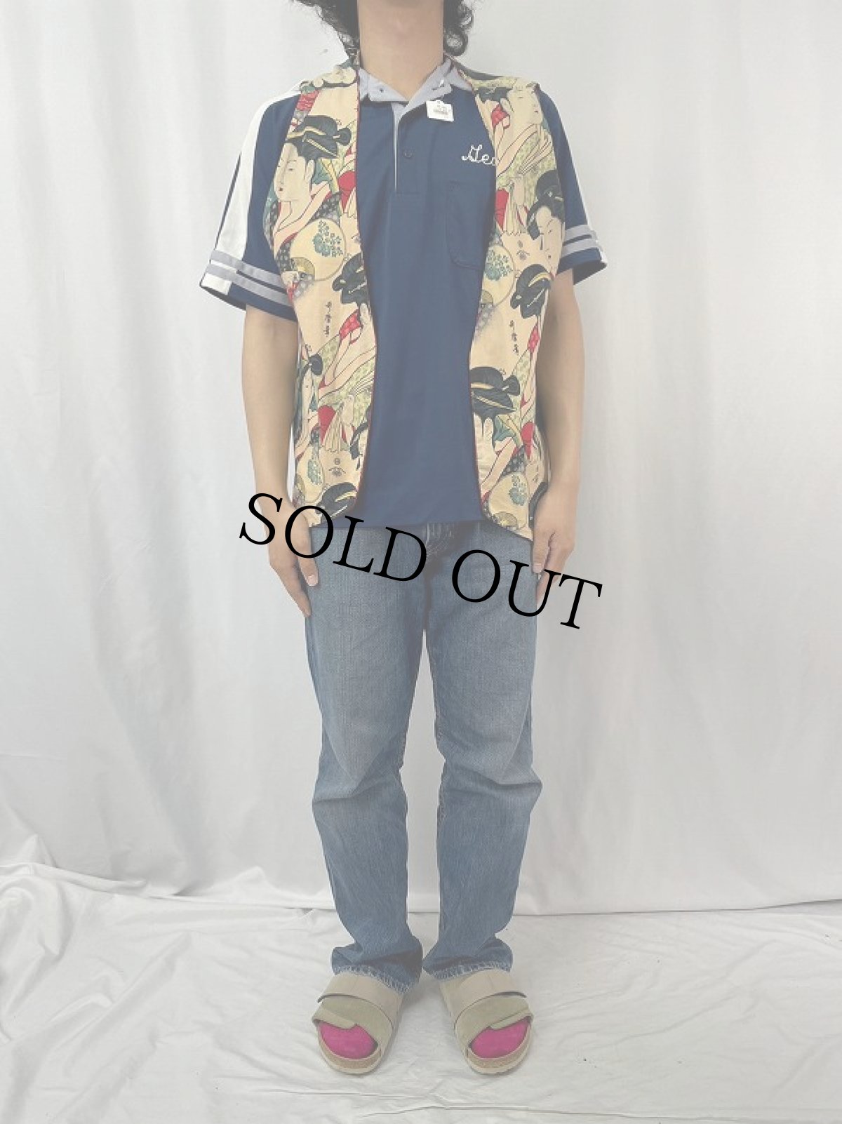 画像2: 浮世絵柄 リバーシブルベスト (2)