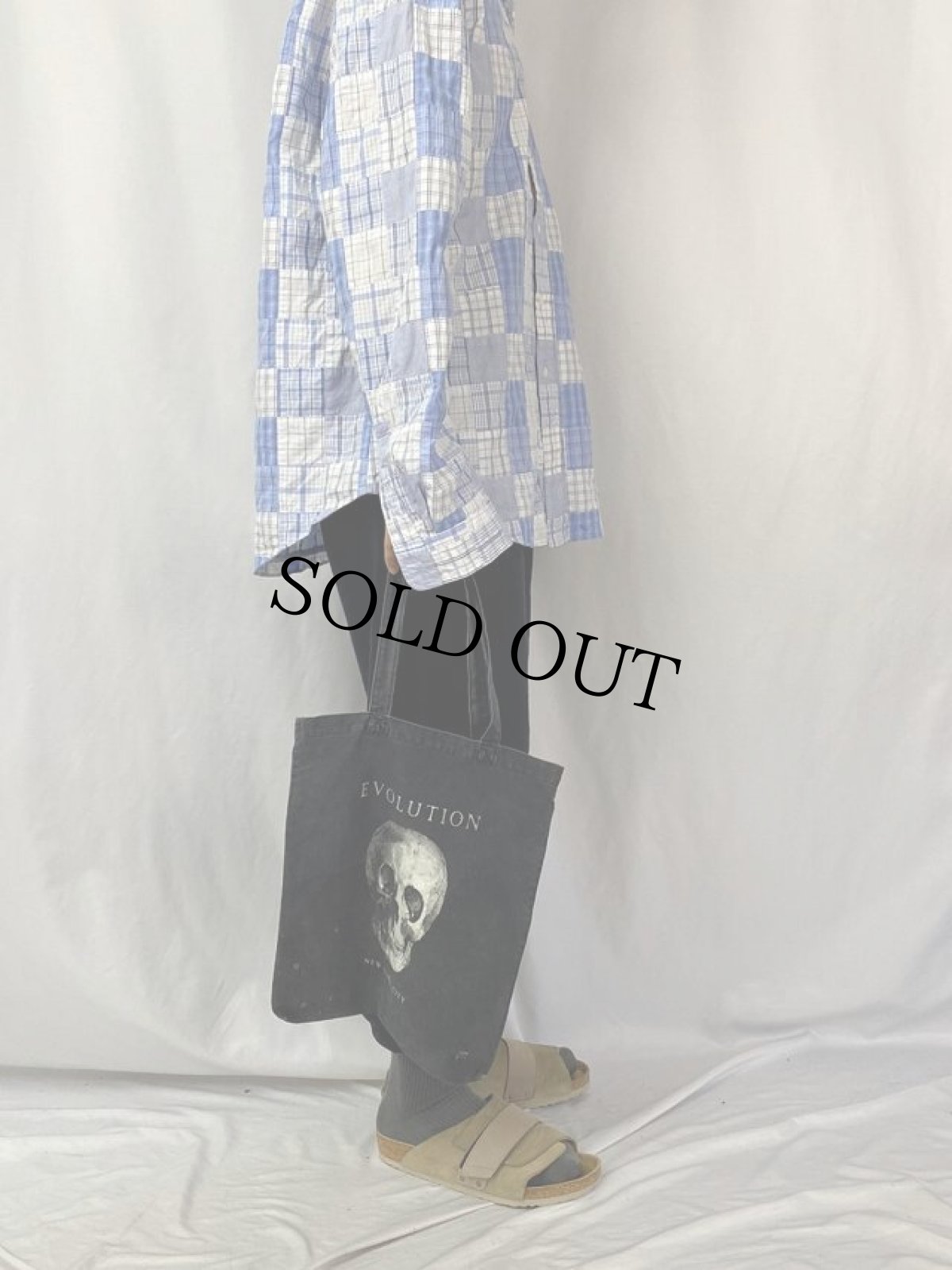 画像2: "EVOLUTION" スカルプリント トートバッグ (2)