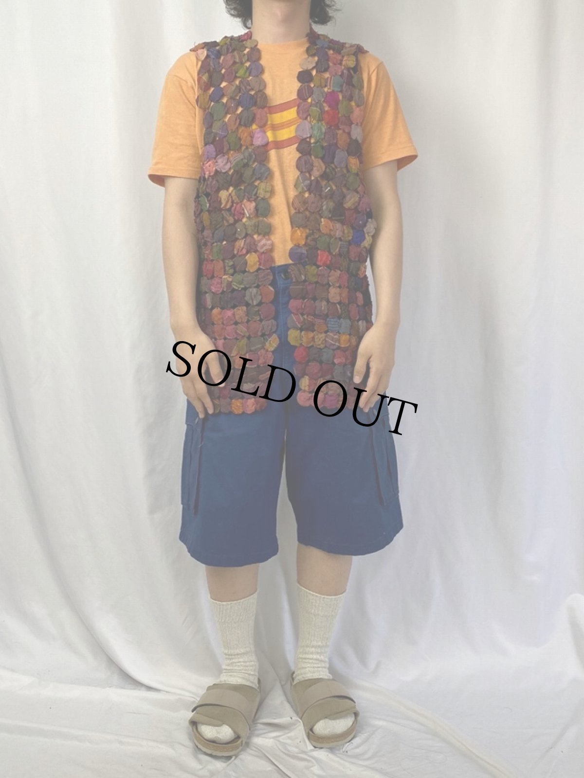 画像2: VINTAGE ハンドメイド ベスト (2)