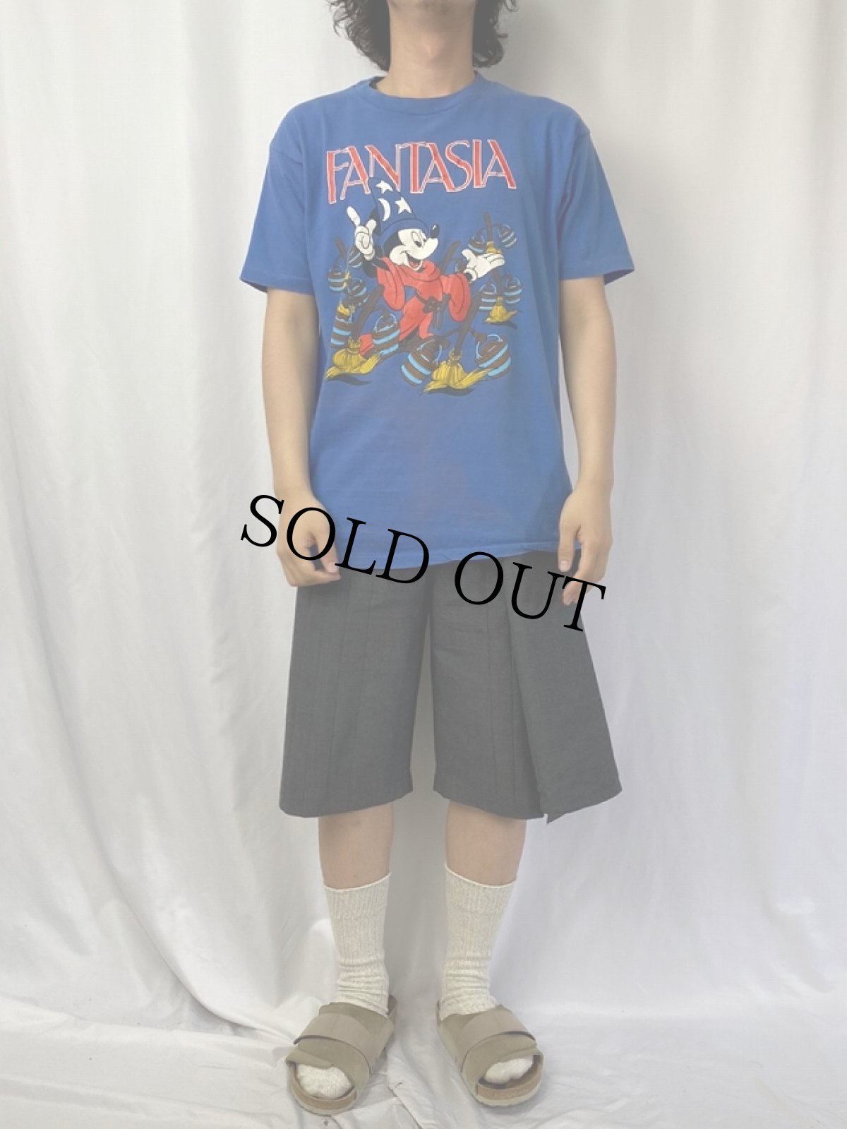 画像2: 90's Disney USA製 ファンタジアミッキープリントTシャツ L (2)