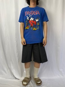 画像2: 90's Disney USA製 ファンタジアミッキープリントTシャツ L (2)