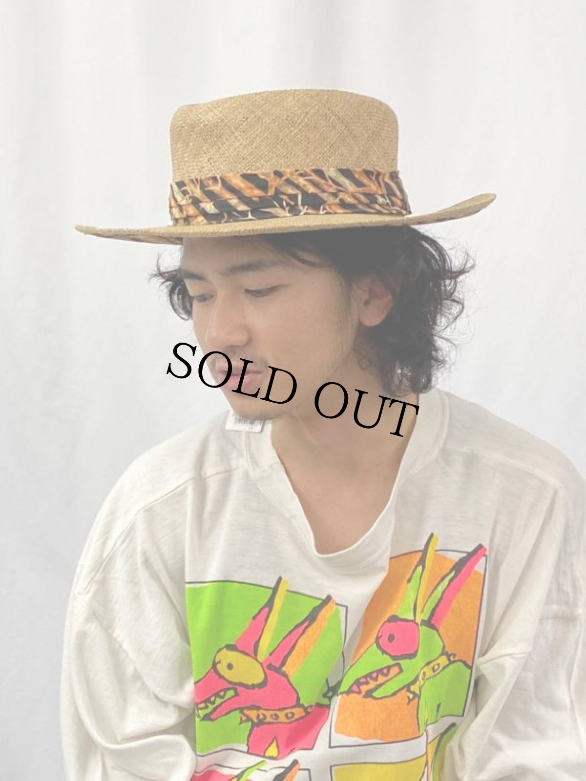 画像2: STETSON USA製 リボンデザイン ストロー中折れハット L/XL (2)