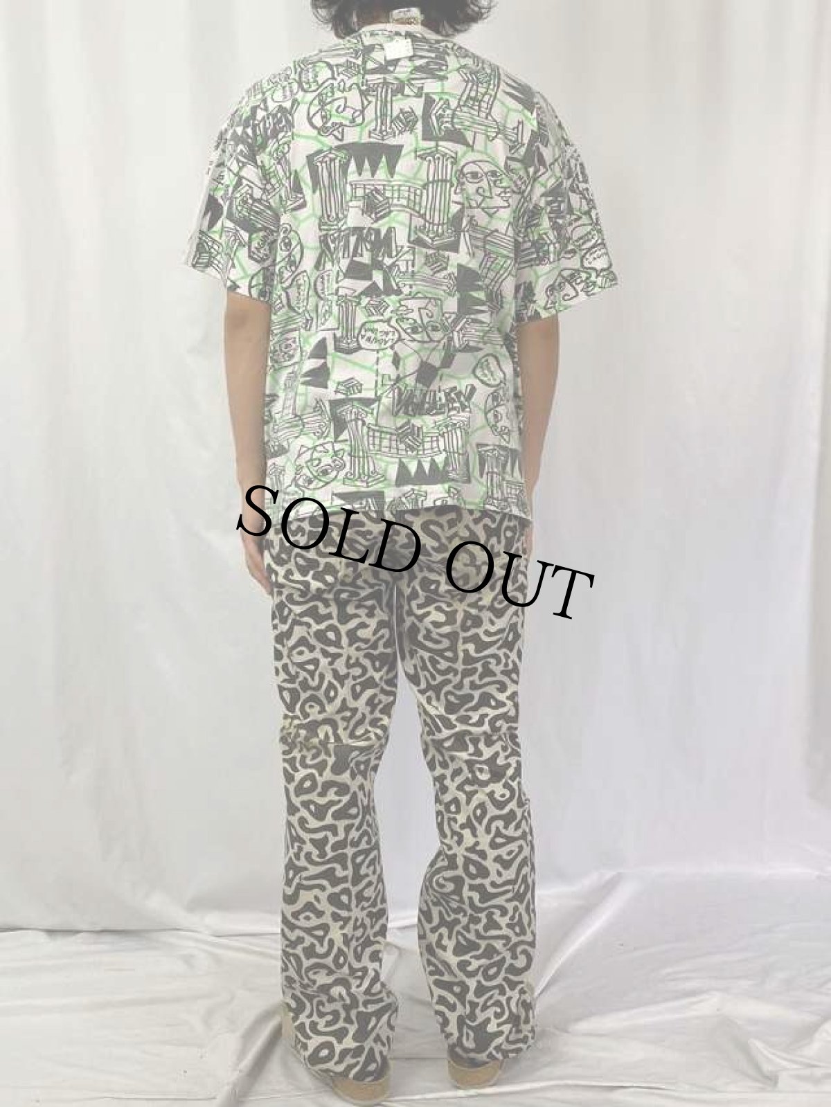 画像4: 90’s LAGUNA USA製 大判プリント アートTシャツ L (4)