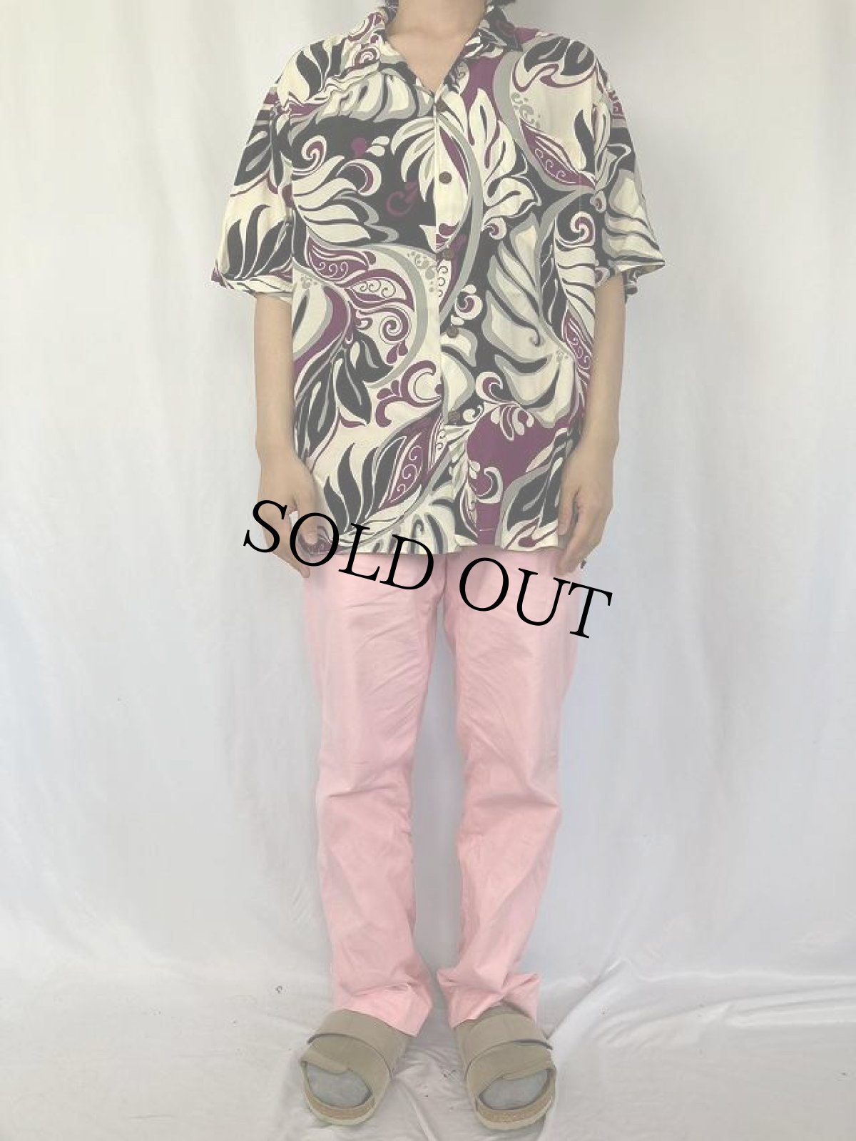 画像2: Island Wear HAWAII製 オールオーバーパターン レーヨンアロハシャツ L (2)