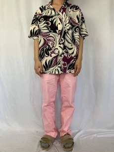 画像2: Island Wear HAWAII製 オールオーバーパターン レーヨンアロハシャツ L (2)