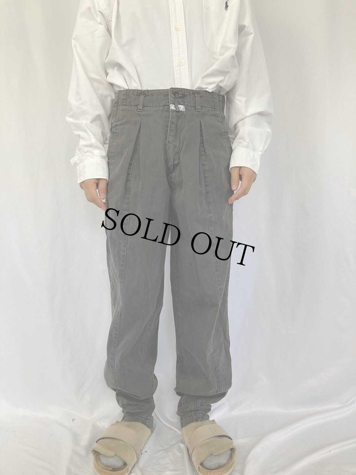 画像2: MARITHE＋FRANCOIS GIRBAUD 1タック デザインテーパードパンツ W31 (2)