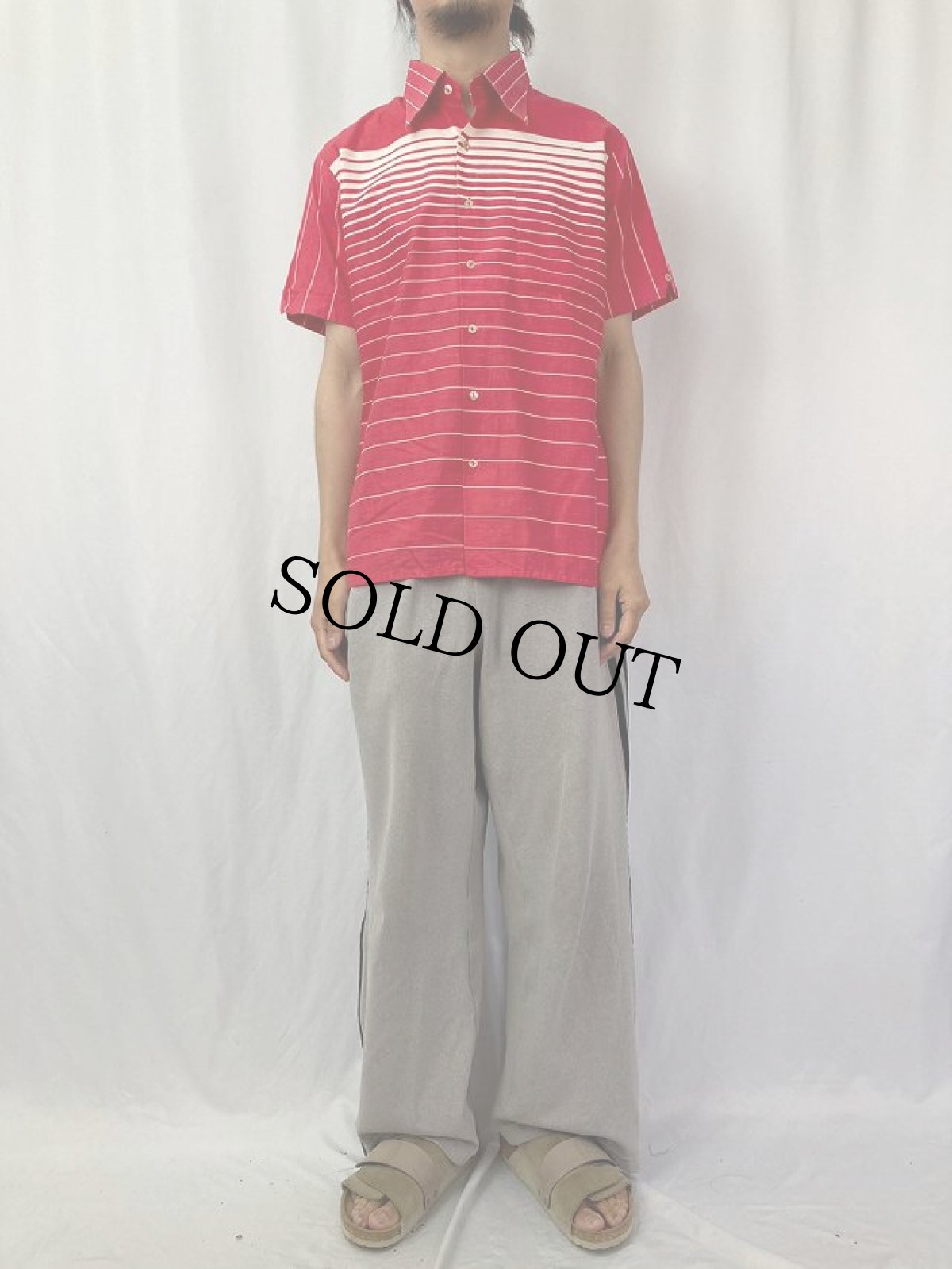 画像2: 70's BUGELFREI ボーダー柄 シャツ (2)