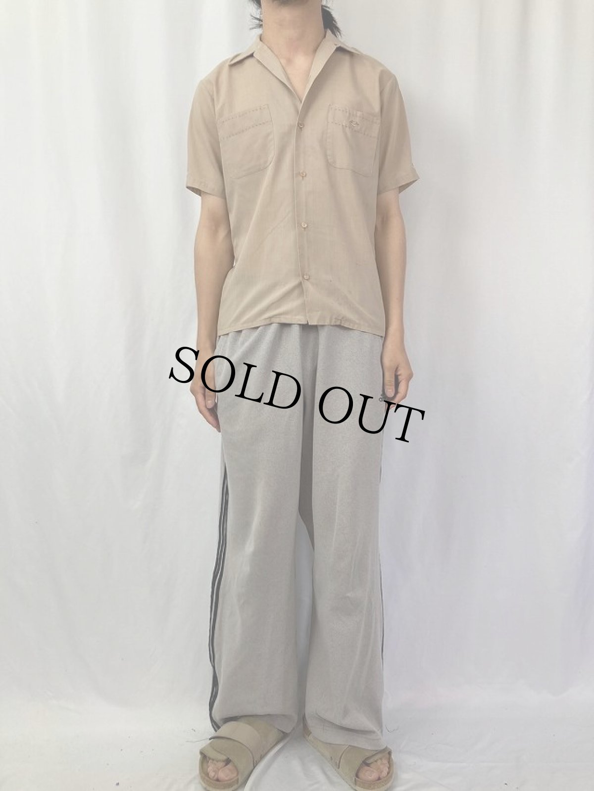 画像2: 70's Mr. California ポリエステル×コットン オープンカラーシャツ S (2)