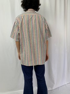 画像4: CAJUN by Becker マルチストライプ柄 スタンドカラーデザインシャツ (4)