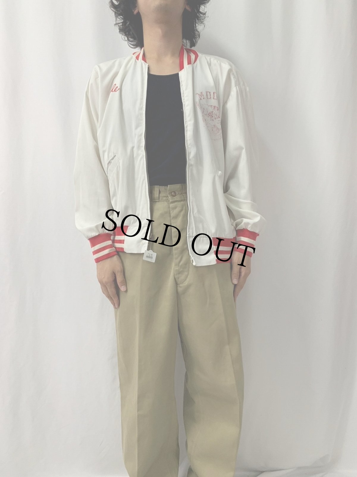 画像2: 50〜60's "SLATINGTON 1375" チェーン刺繍 コットンスポーツジャケット (2)