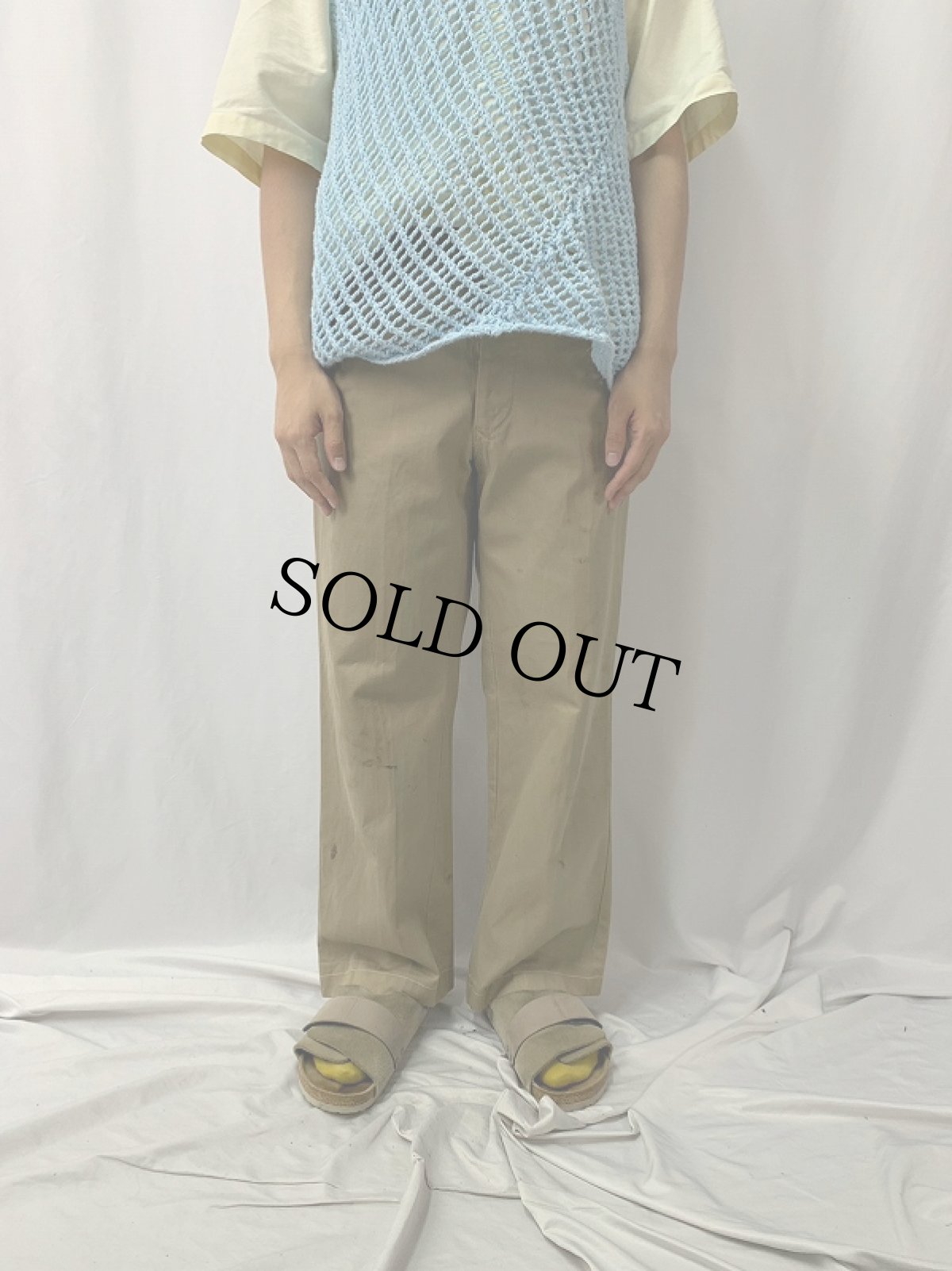 画像2: 70's ギリシャ軍 チノトラウザーズ W30 (2)