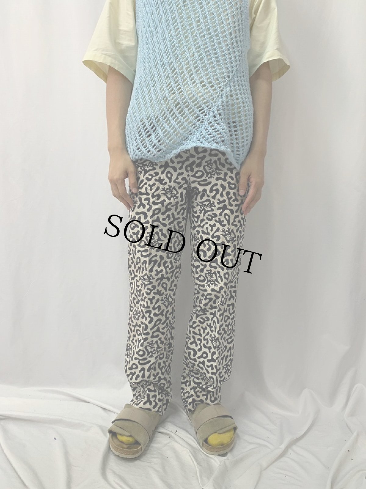 画像2: 70's 韓国 学生軍事訓練用 バクテリア迷彩 HBTパンツ W30 (2)