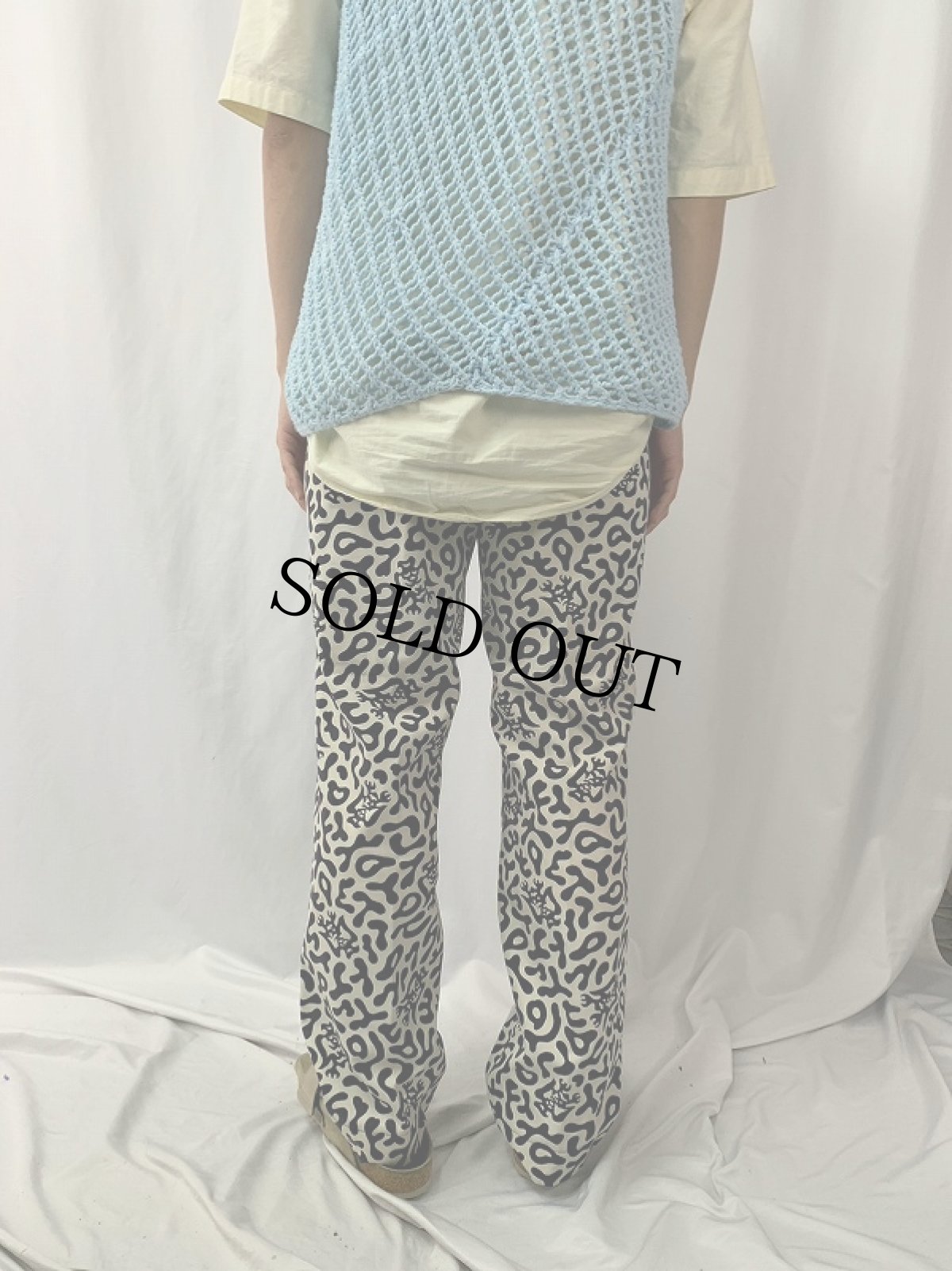 画像4: 70's 韓国 学生軍事訓練用 バクテリア迷彩 HBTパンツ W30 (4)