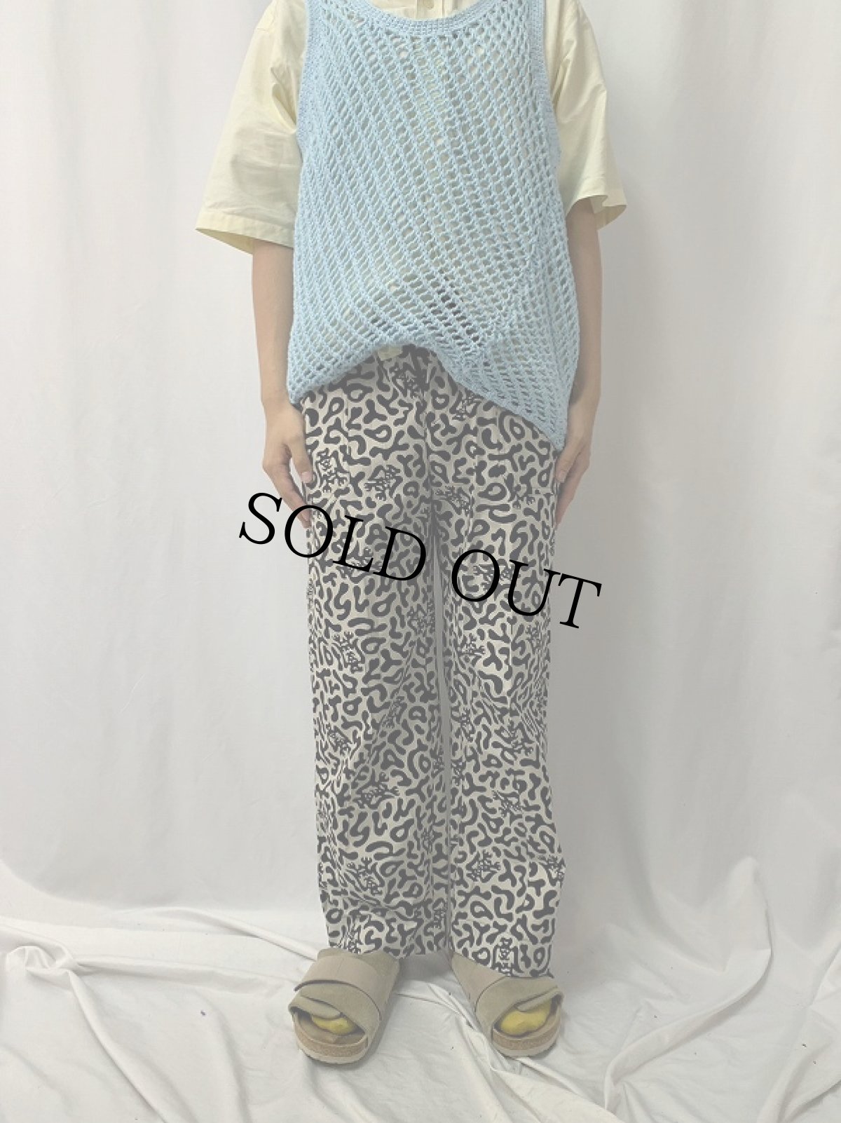 画像2: 70's 韓国 学生軍事訓練用 バクテリア迷彩 コットンツイルパンツ W30 (2)