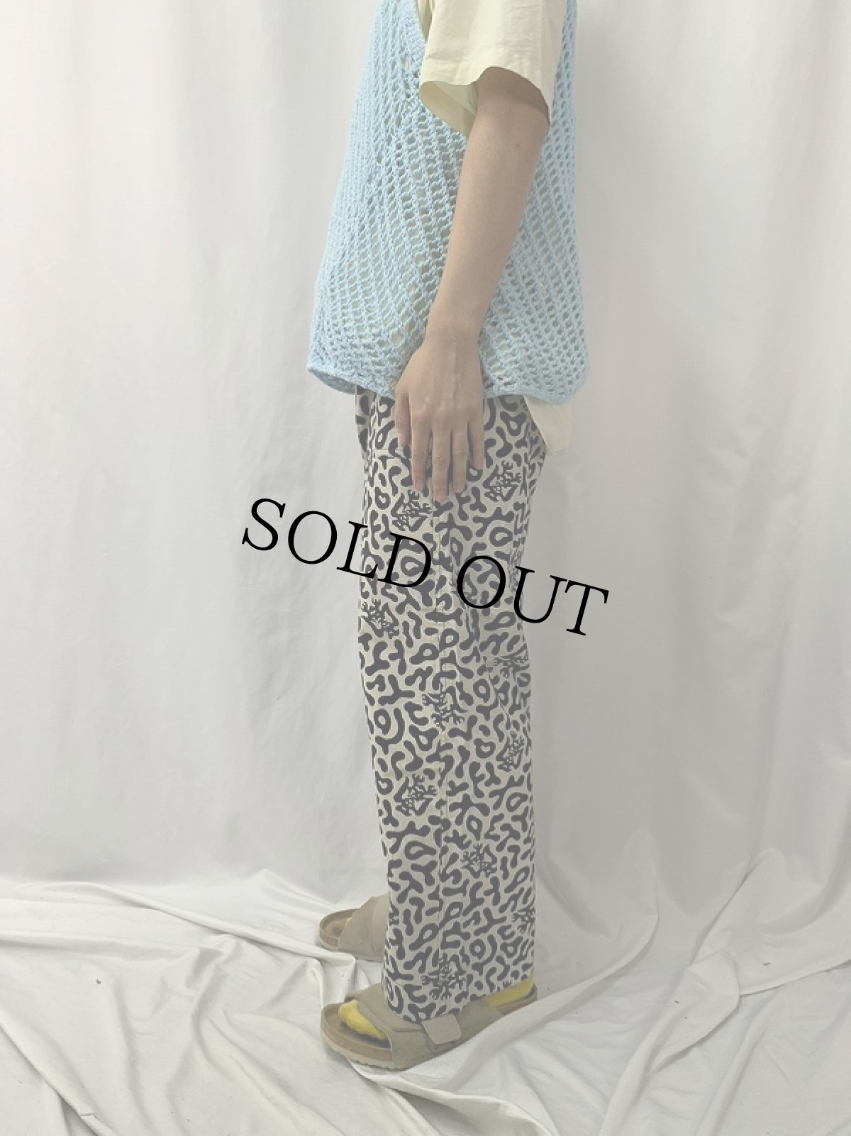 画像3: 70's 韓国 学生軍事訓練用 バクテリア迷彩 コットンツイルパンツ W30 (3)