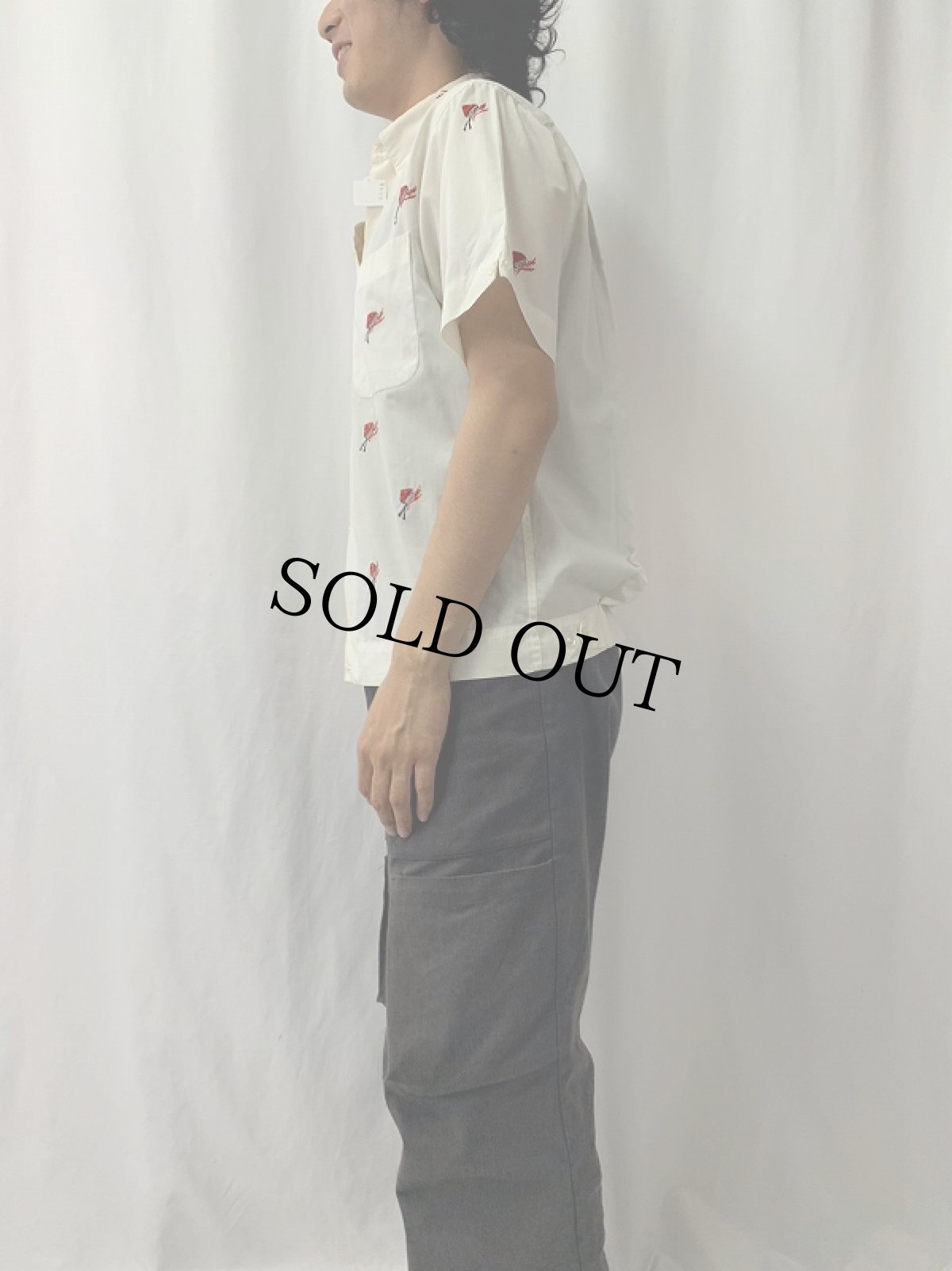 画像3: 60's CASTRO’S 民族柄刺繍 3点留め ボタンダウンシャツ (3)