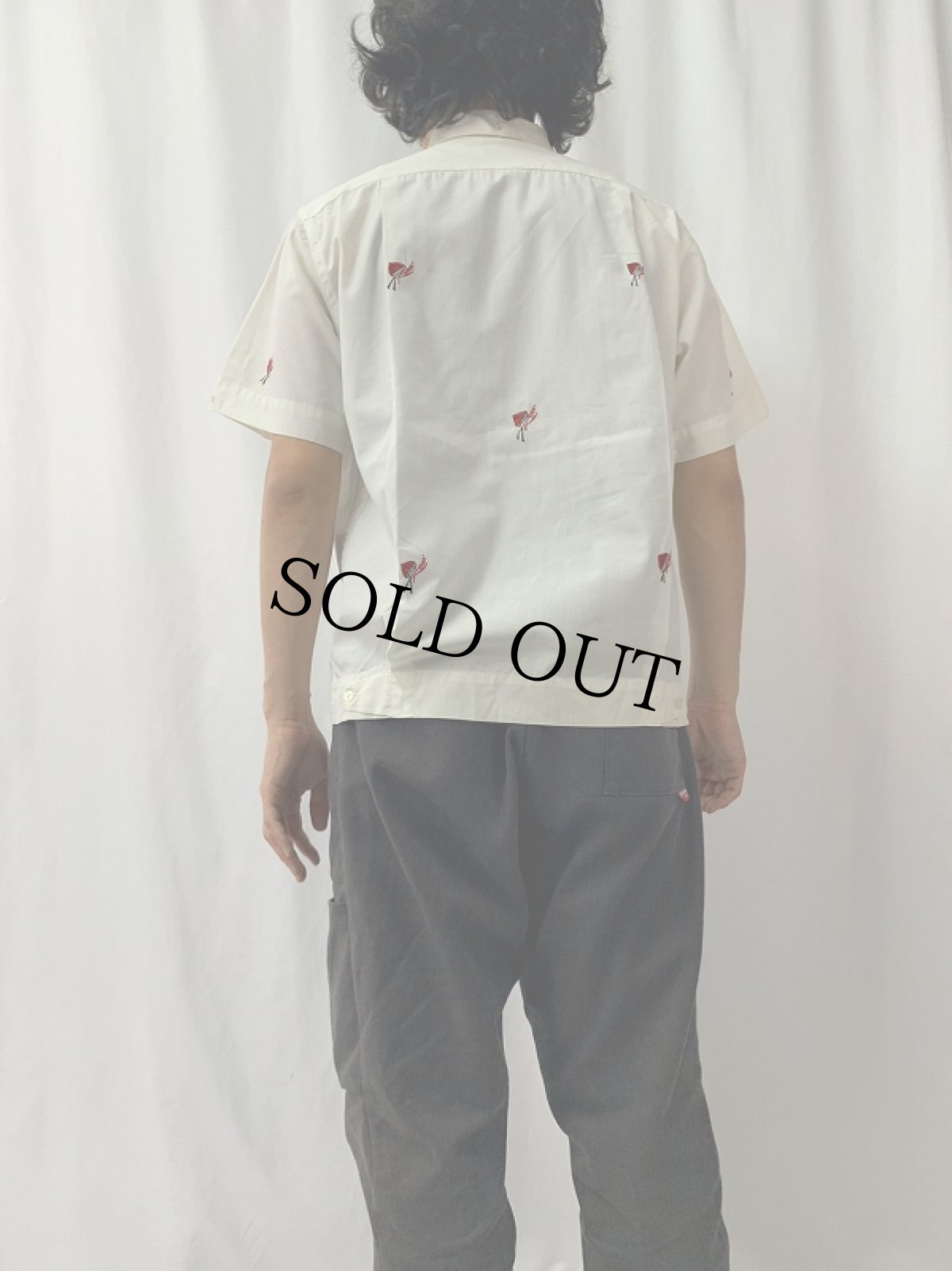 画像4: 60's CASTRO’S 民族柄刺繍 3点留め ボタンダウンシャツ (4)