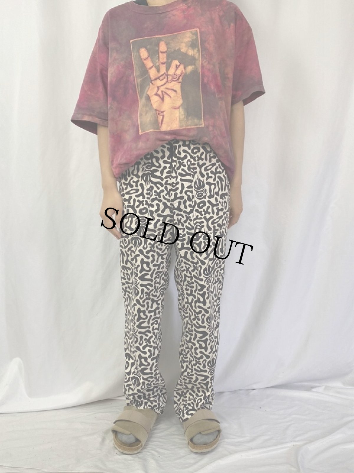 画像2: 70's 韓国 学生軍事訓練用 バクテリア迷彩 コットンツイルパンツ W30 (2)