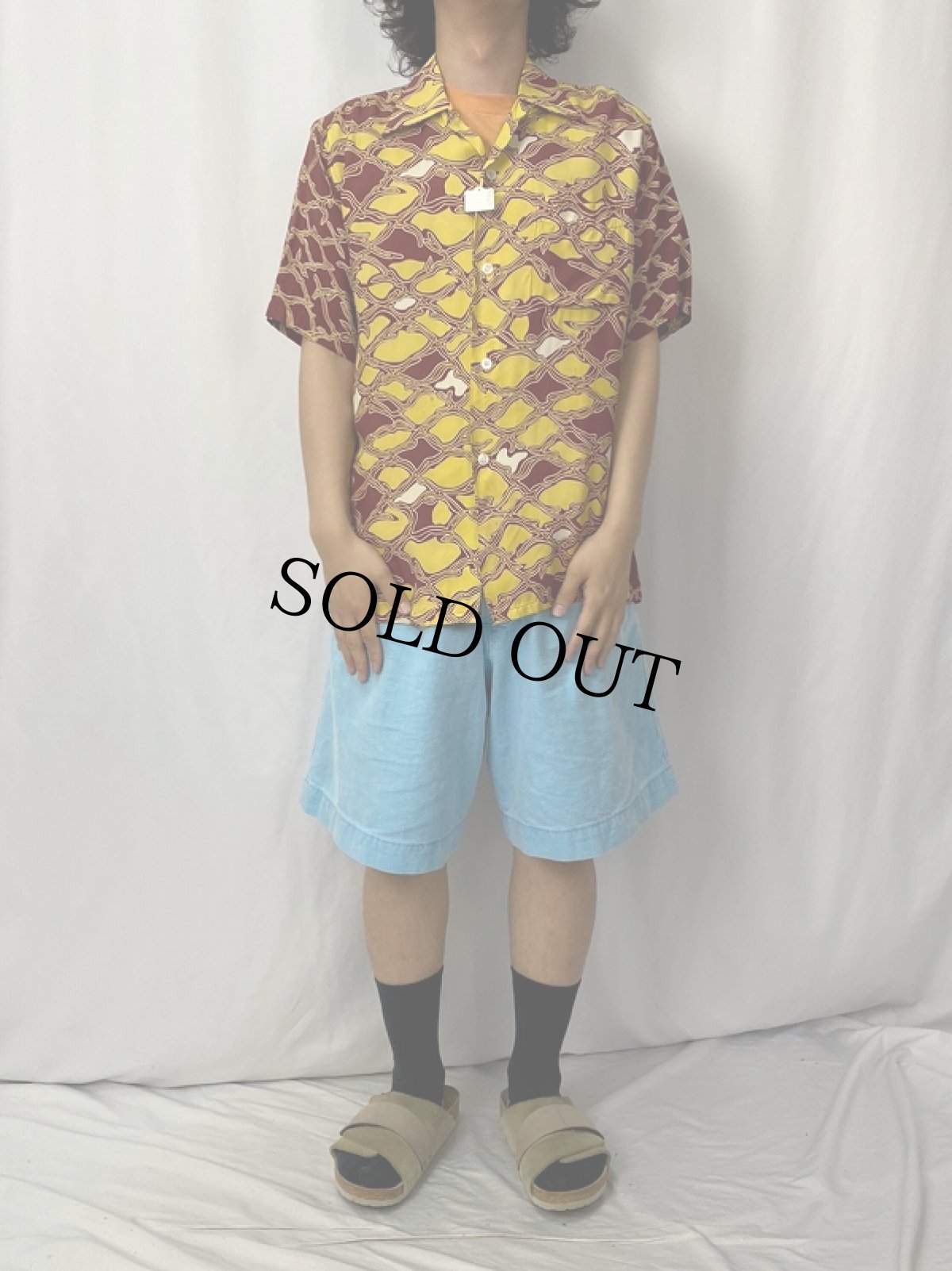 画像2: 50's "抜染" 総柄 レーヨンハワイアンシャツ (2)