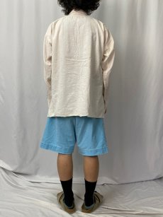 画像4: 70〜80's イカ胸 猫目ボタン コットンシャツ (4)