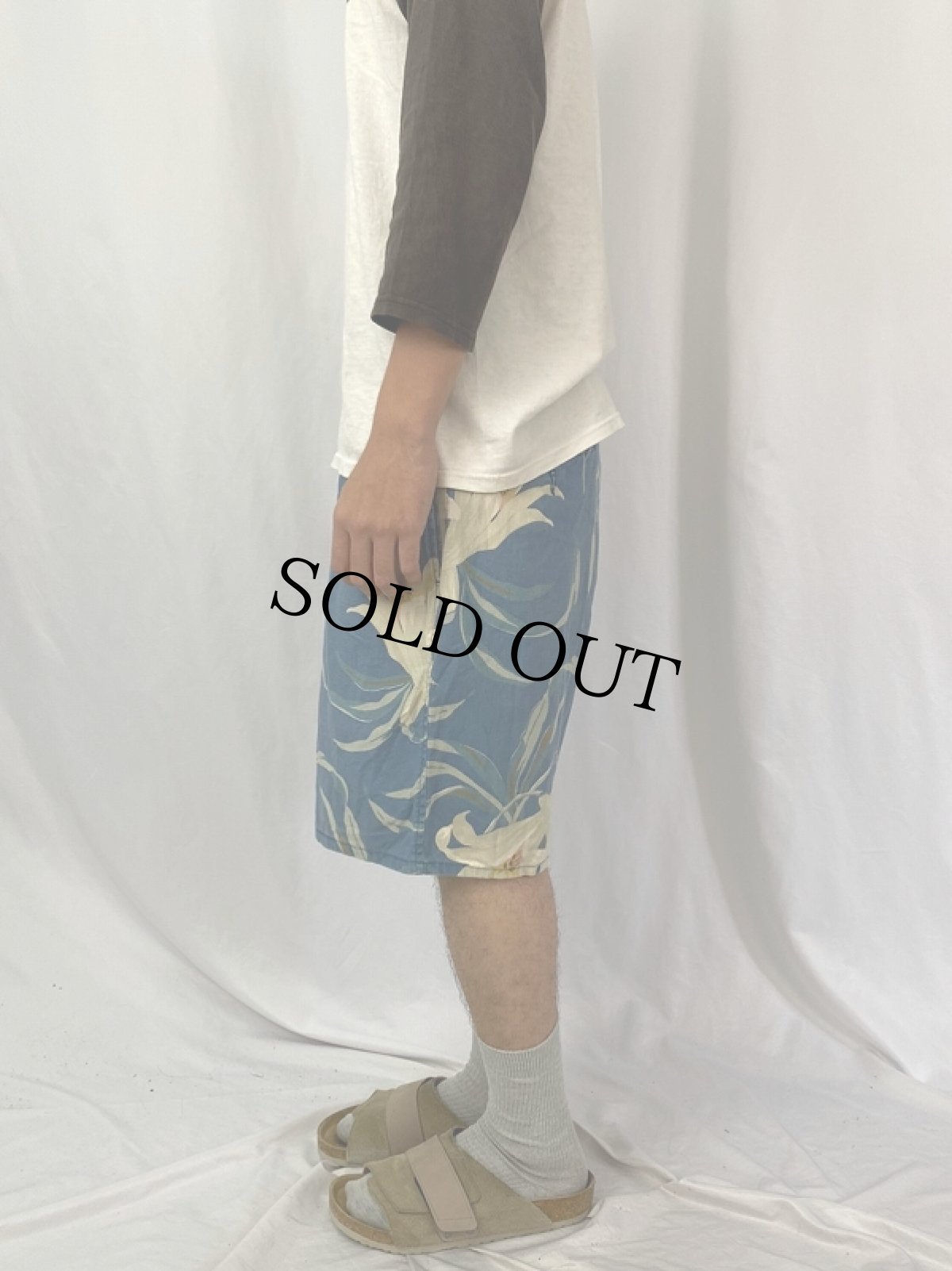 画像3: 90's POLO Ralph Lauren USA製 花柄 2タック コットン×リネンショーツ SIZE36 (3)