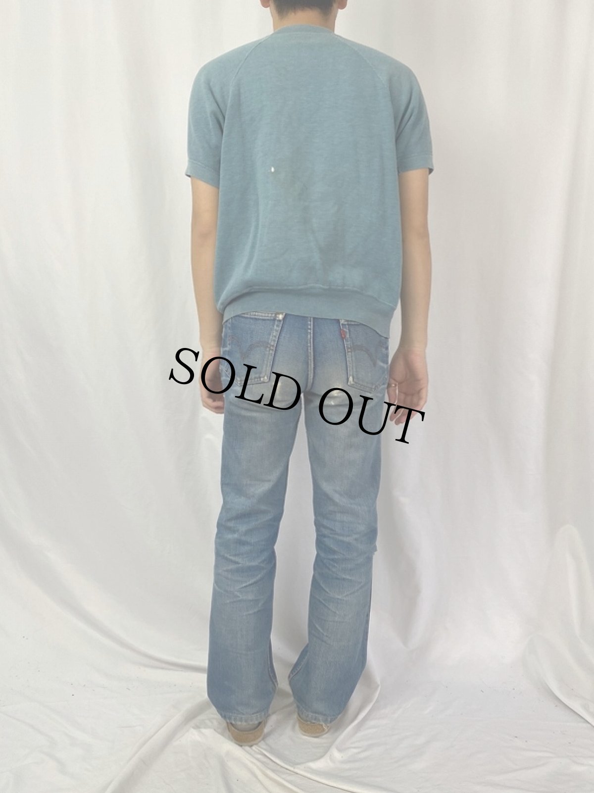 画像4: 60〜70's 無地 ラグラン半袖スウェット (4)