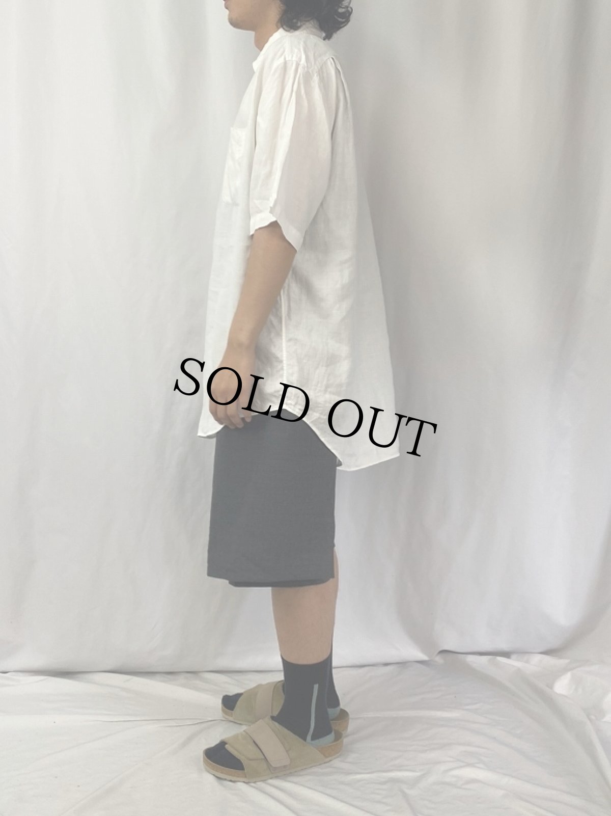 画像3: Ralph Lauren "MARLOWE" ロゴ刺繍 リネンボタンダウンシャツ M (3)